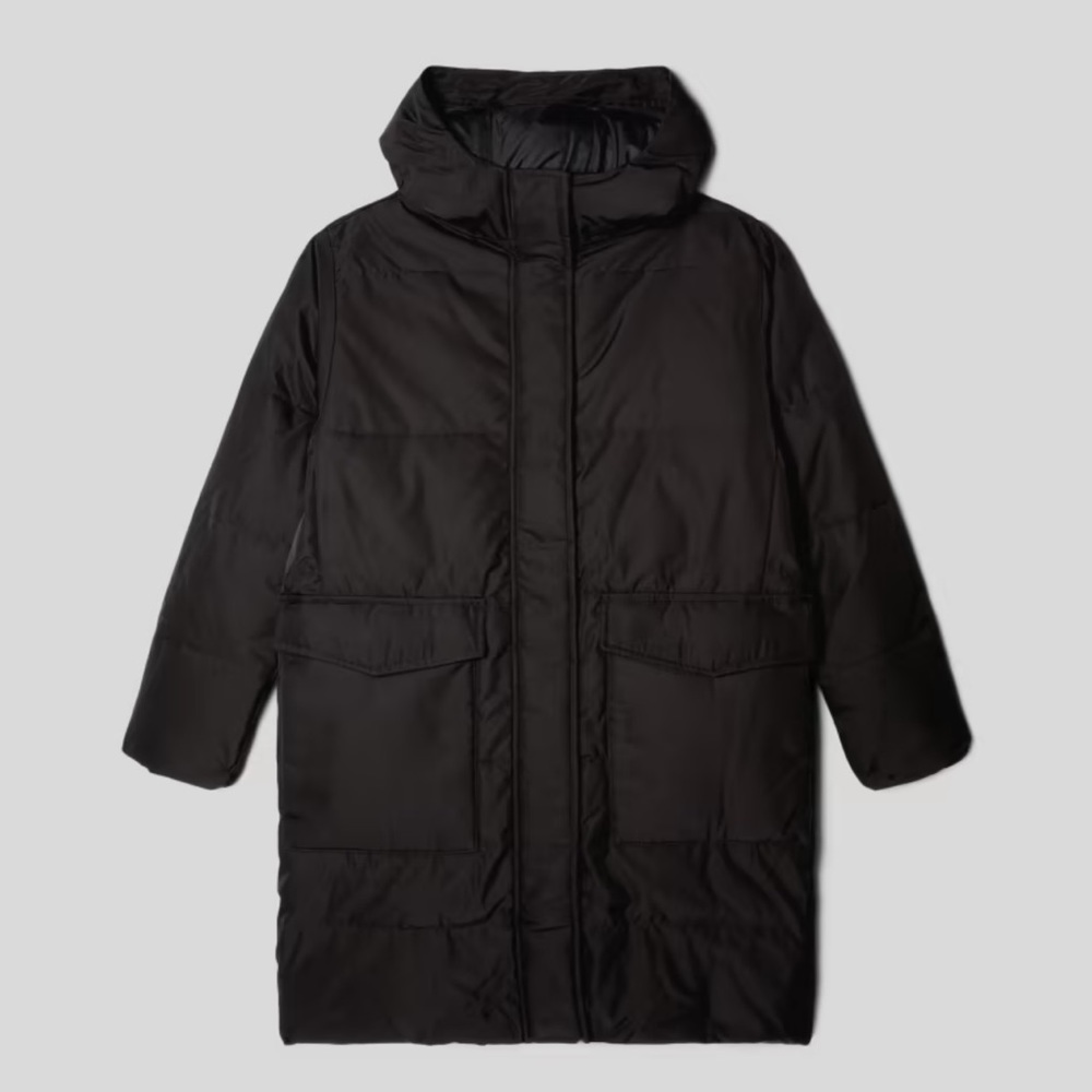 Everlane ReNew Long Parka in black - size XL